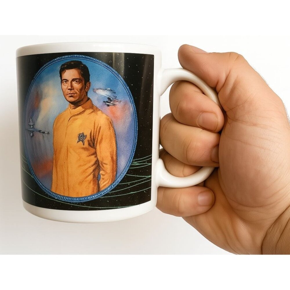 VINTAGE Captain Kirk Star Trek Cup Mug Artwork Susie Morton Hamilton Gifts 1991